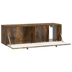 vidaXL Meuble TV mural 98 x 31 x 30 cm Chêne fumé Bois d'ingénierie