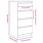 vidaXL Buffet vieux bois 37 5x35x76 cm bois d'ingénierie