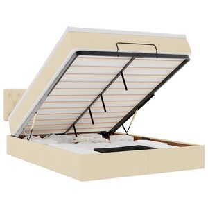 vidaXL Lit ottoman avec matelas crème 140x190 cm tissu