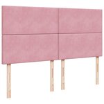 vidaXL Sommier à lattes de lit avec matelas Rose 200x200 cm Velours