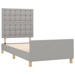 vidaXL Cadre de lit avec tête de lit Gris clair 100x200 cm Tissu