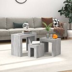 vidaXL Tables basses gigognes 3 Pièces sonoma gris bois d'ingénierie
