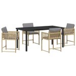 vidaXL Ensemble de salle à manger pour jardin 5 Pièces Beige polyrotin