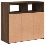 vidaXL Buffet avec lumières LED chêne marron 80x35x75 cm
