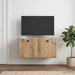 vidaXL Meuble TV mural 59 5 x 31 x 30 cm Chêne artisanal