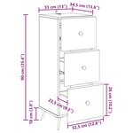 vidaXL Armoire à tiroirs Chêne Sonoma 33 x 34 5 x 90 cm