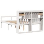 vidaXL Lit bibliothèque sans matelas blanc 150x200 cm bois pin massif