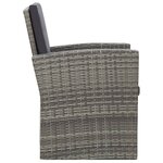 vidaXL Salon de jardin 4 Pièces avec coussins Résine tressée Gris