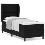 Lit Box Spring vidaXL avec Matelas - Noir - 80x200 cm - Tissu