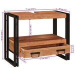 vidaXL Meuble sous-vasque de salle de bain Bois d'acacia massif et fer