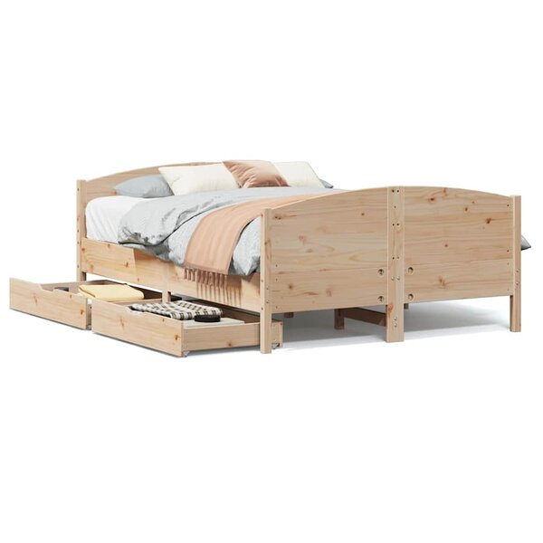 vidaXL Cadre de lit sans matelas 150x200 cm bois de pin massif