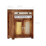 vidaXL Armoire latérale 60x30x75 cm Bois massif