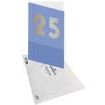 Carte D'anniversaire 25 Ans En Or - Bleu - A Message - Pour Homme Et Femme - 11 5 X 17 Cm - Draeger paris