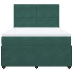 vidaXL Sommier à lattes de lit et matelas Vert foncé 140x190cm Velours