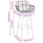 vidaXL Chaise de bar 2 Pièces Noir 55 x 52 x 105 cm Rotin et métal