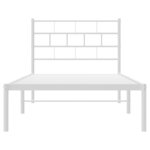 vidaXL Cadre de lit métal sans matelas avec tête de lit blanc 90x190cm