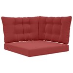 vidaXL Coussin de canapé d'extérieur 3 Pièces Bordeaux Polyester