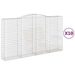vidaXL Paniers à gabions arqués 10 Pièces 400x50x220/240 cm Fer galvanisé
