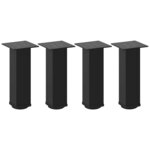 vidaXL Pieds de table basse 4 pièces Noir 42-44 cm Acier