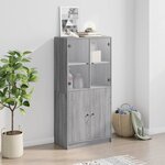 vidaXL Buffet haut avec portes gris sonoma 68x37x142cm bois ingénierie