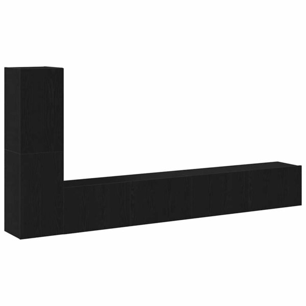 vidaXL Ensemble meuble TV Montage mural Chêne noir Bois d'ingénierie