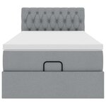 vidaXL Lit ottoman avec matelas gris clair 90x200 cm tissu