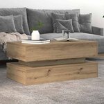 vidaXL Table basse avec lumières LED chêne artisanal 90x50x40 cm