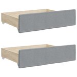 vidaXL Tiroirs de lit 2 Pièces gris clair bois d'ingénierie et tissu