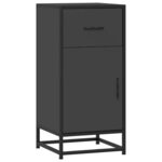 vidaXL Buffet noir 35 5x35x76 cm bois d'ingénierie et métal