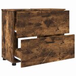 vidaXL Ensemble de mobilier de salle de bain 3 Pièces Chêne fumé