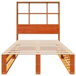 vidaXL Lit bibliothèque sans matelas cire marron 100x200cm bois massif