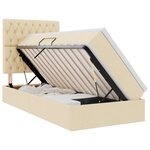 vidaXL Lit avec rangement et matelas Crème 90 x 190 cm Polyester