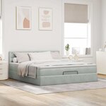 VidaXL Cadre de lit ottoman avec matelas gris clair 160x200 cm velours