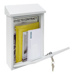 Boîte aux Lettres en Acier sérigraphié  Premium E5601-STR  « Lines »  Blanc