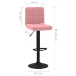 vidaXL Tabourets de bar lot de 2 rose velours
