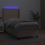 vidaXL Sommier à lattes de lit matelas LED Cappuccino 90x190cm