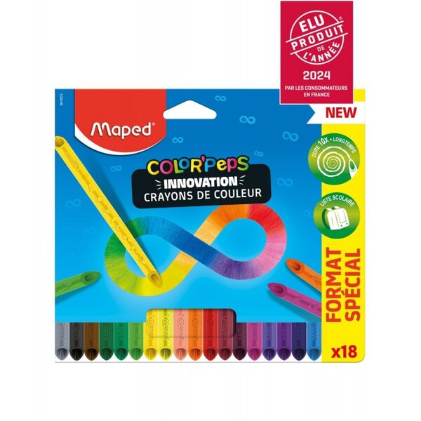 Maped Crayon de couleur COLOR'PEPS INFINITY  pochette de 18