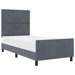 vidaXL Lit à ressorts avec tête de lit Gris foncé 100 x 200 cm Velours