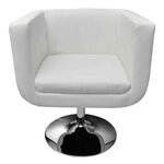 vidaXL Chaises de bar lot de 2 blanc similicuir
