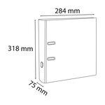 Classeur À Levier Polypropylène Dos De 75mm - Gris - X 20 - Exacompta