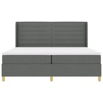 vidaXL Lit à ressorts avec matelas gris foncé 200x200 cm  tissu