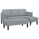 vidaXL Ensemble de Canapés 2 Pièces Gris clair 173 x 131 x 67 cm tissu