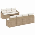 vidaXL Ensemble de canapé de jardin avec coussin 8 Pièces Beige et crème