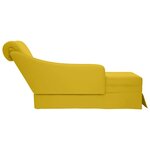 vidaXL Fauteuil long avec traversin et accoudoir droit jaune velours