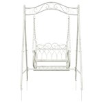 vidaXL Banc Balançoire Acier 113 x 121 5 x 168 cm Blanc antique
