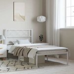 vidaXL Cadre de lit métal sans matelas et tête de lit blanc 100x190 cm