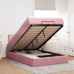 vidaXL Cadre de lit ottoman avec matelas rose 120x200 cm velours