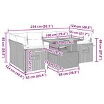 vidaXL Salon de jardin avec coussins 7 Pièces beige résine tressée acacia