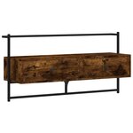 vidaXL Meuble TV mural chêne fumé 100 5x30x51 cm bois d'ingénierie