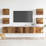 vidaXL Meubles TV muraux 6 Pièces vieux bois bois d'ingénierie